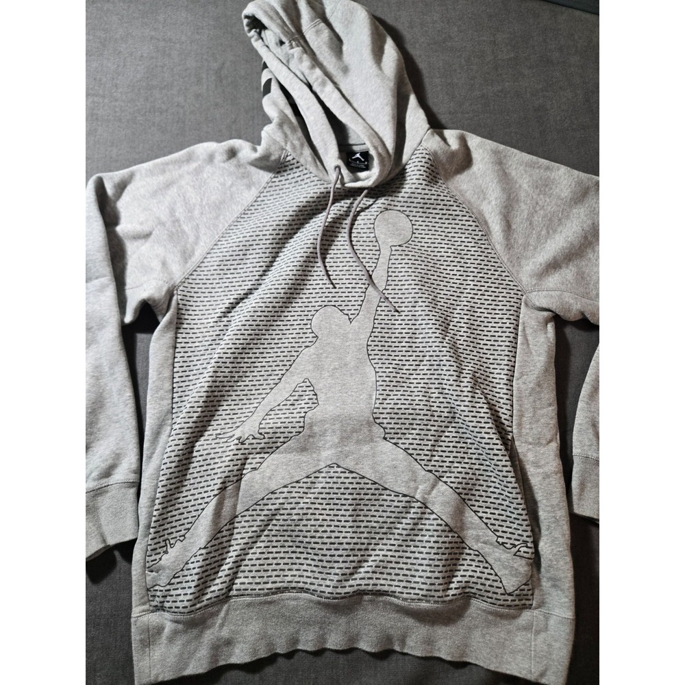 Vintage Michael Jordan #23 Hoodie Air Jordan Jumpman Gray Men's Large